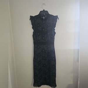 Zara Black Lace Midi Dress